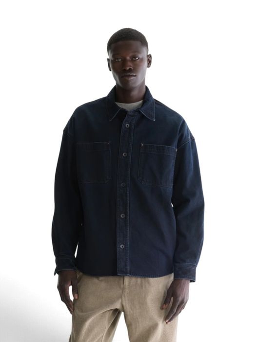 Donkerblauwe jeans vest Poax Bellerose