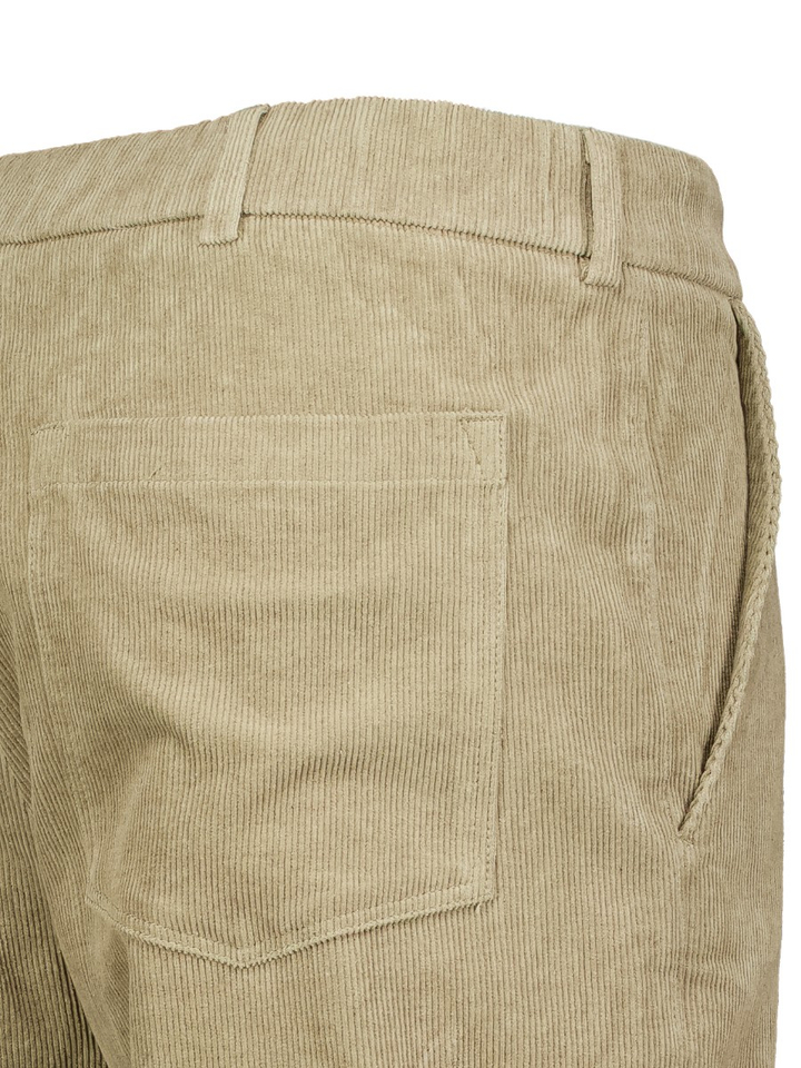 Beige relaxed broek in ribfluweel Paynt Bellerose 