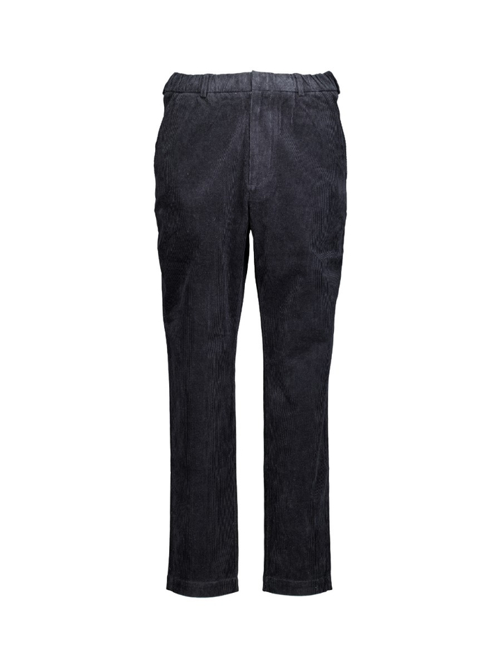 Donkerblauwe relaxed broek in ribfluweel met elastiek Paynt Bellerose 