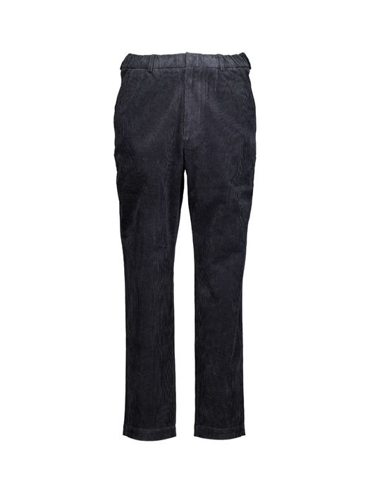 Donkerblauwe relaxed broek in ribfluweel met elastiek Paynt Bellerose