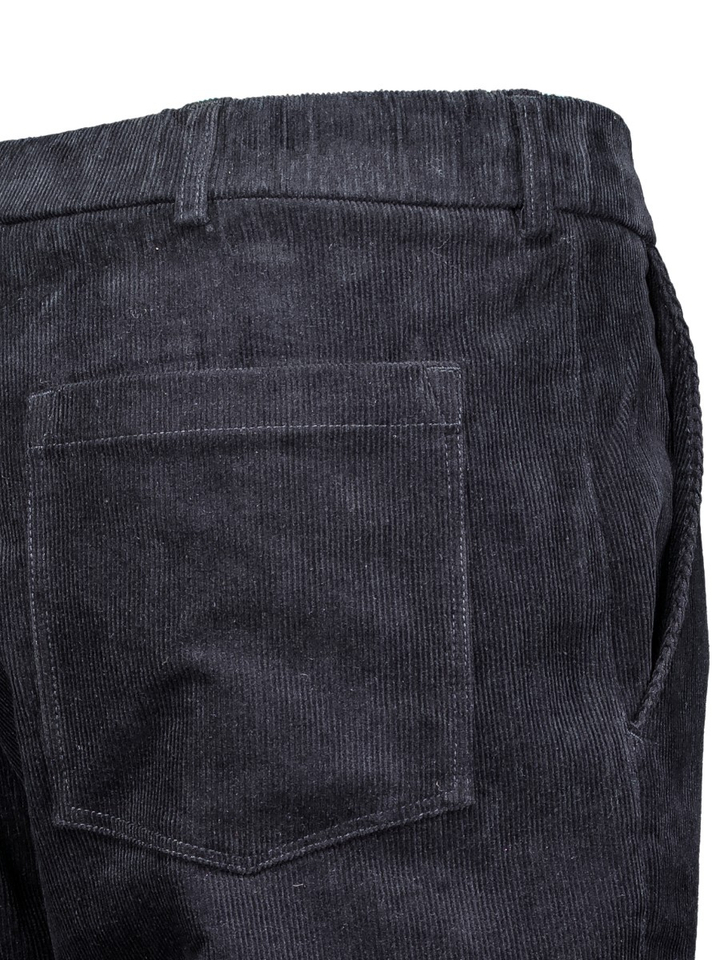 Donkerblauwe relaxed broek in ribfluweel met elastiek Paynt Bellerose 