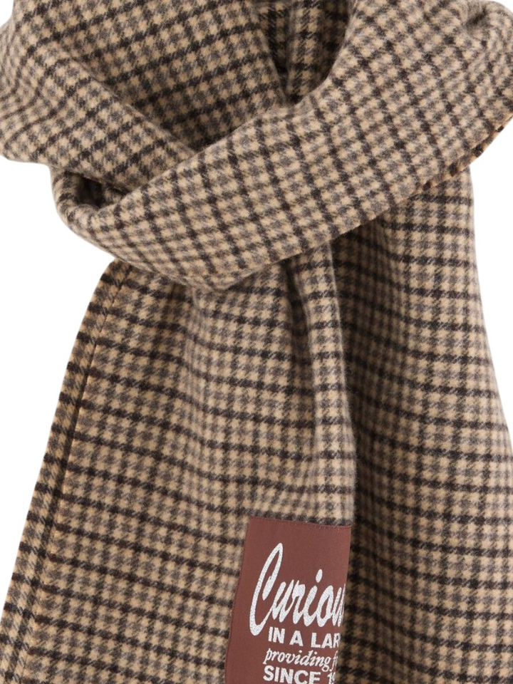 Beige wollen sjaal met ruit motief Bellerose