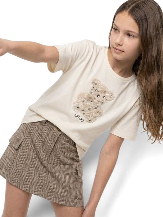 Witte T-shirt met parel detail Liu Jo
