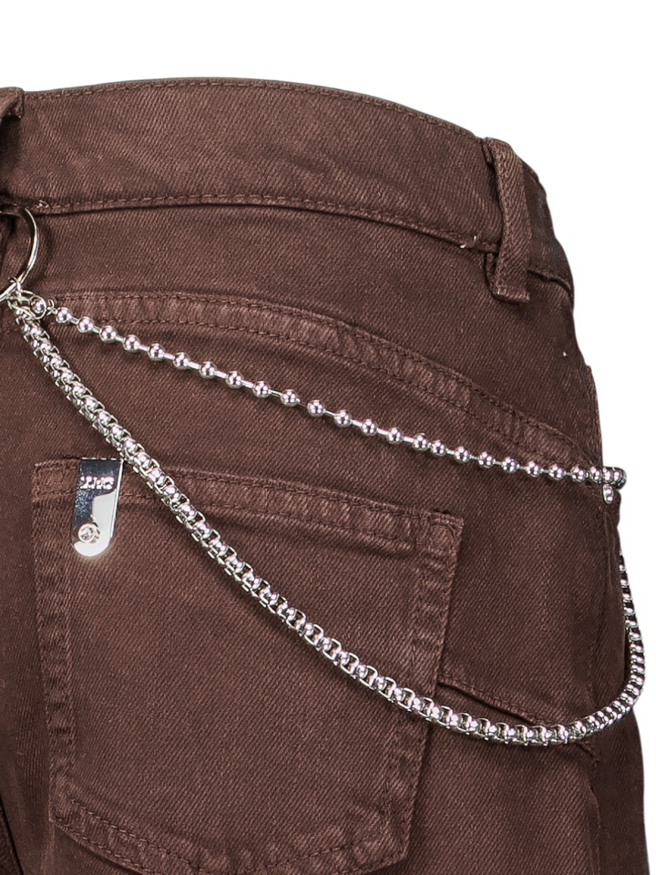 Bruine wijde jeans met ketting Liu Jo 