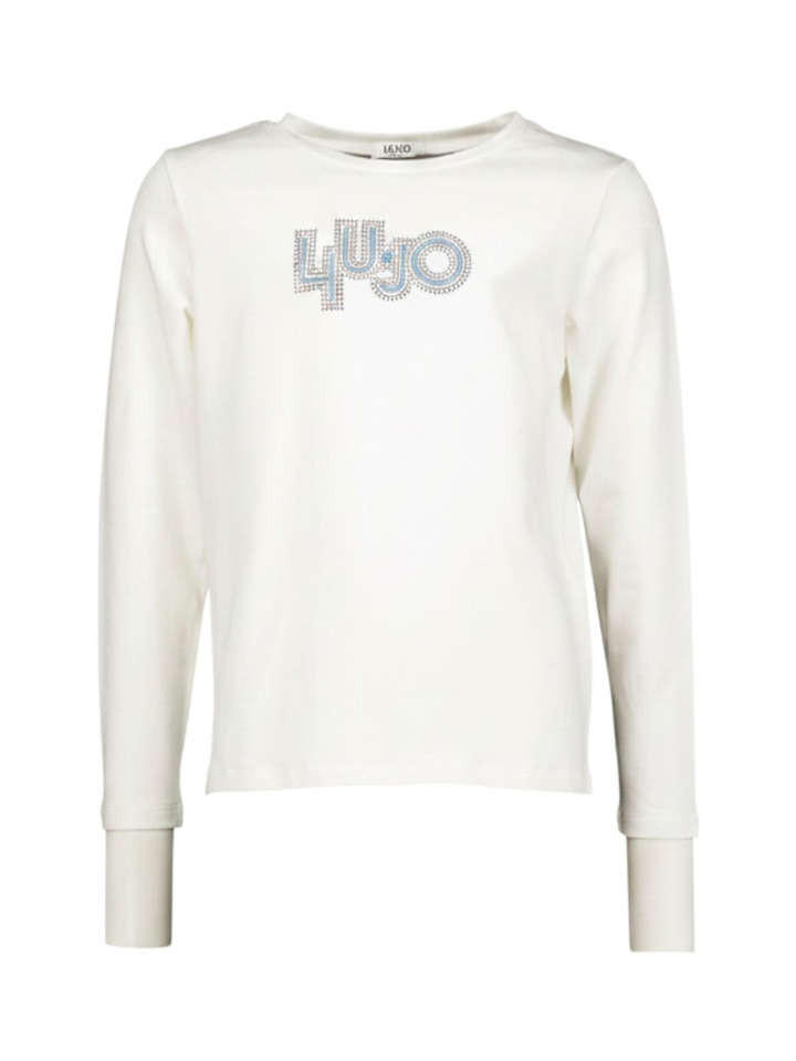 Witte t-shirt met lange mouwen en print Liu jo