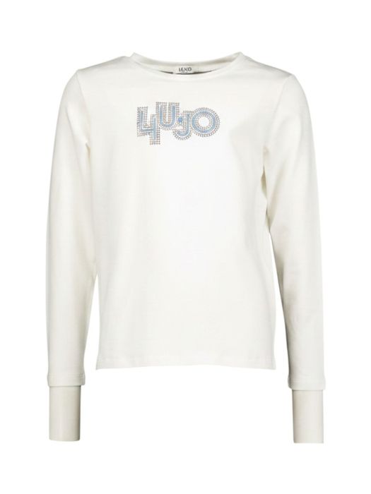 Witte t-shirt met lange mouwen en print Liu jo
