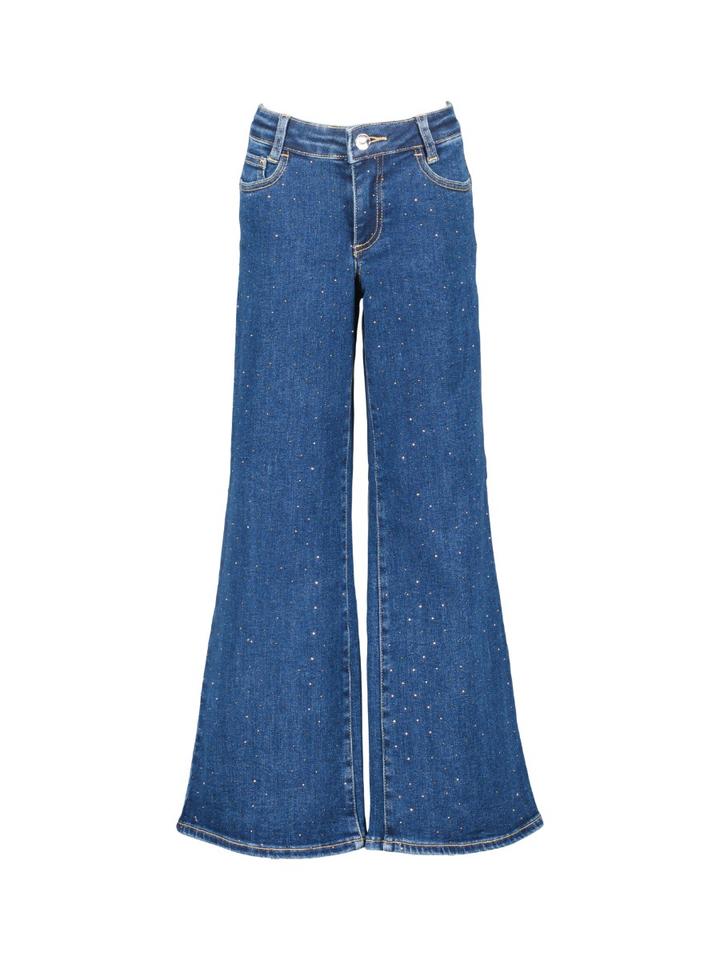 Donkerblauwe jeans met gouden diamantjes Liu Jo