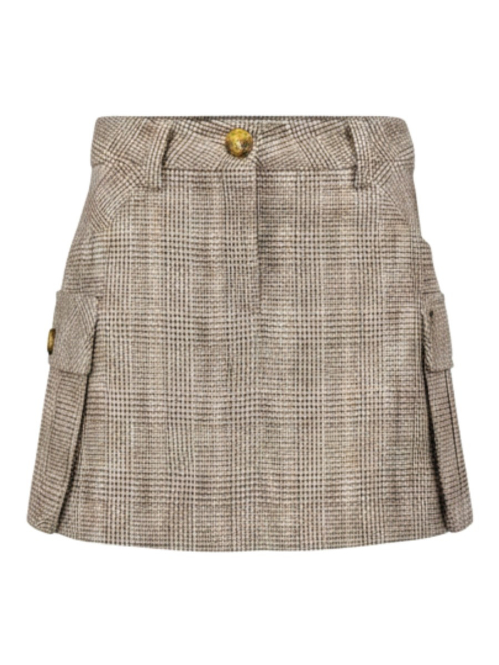 Bruine rok met geruite print Liu Jo