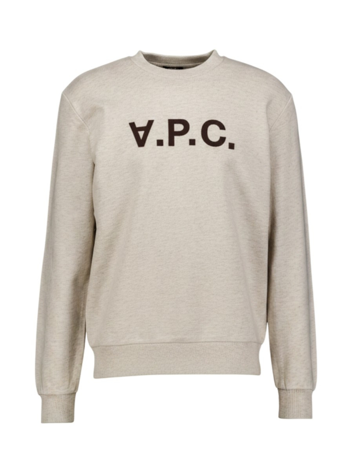 Ecru chiné sweater met Logo A.P.C