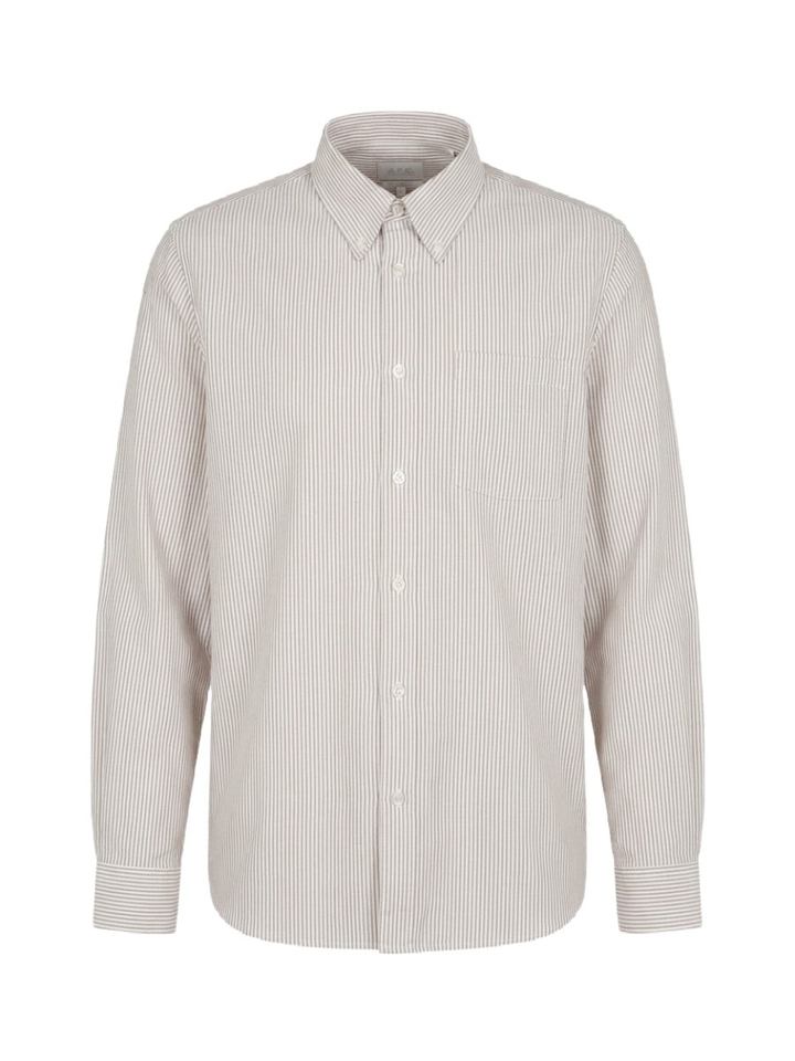 Camel katoenen hemd (regular fit) met strepen en lange mouwen A.P.C
