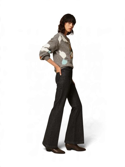 Donkergrijze straight fit jeans Twinset