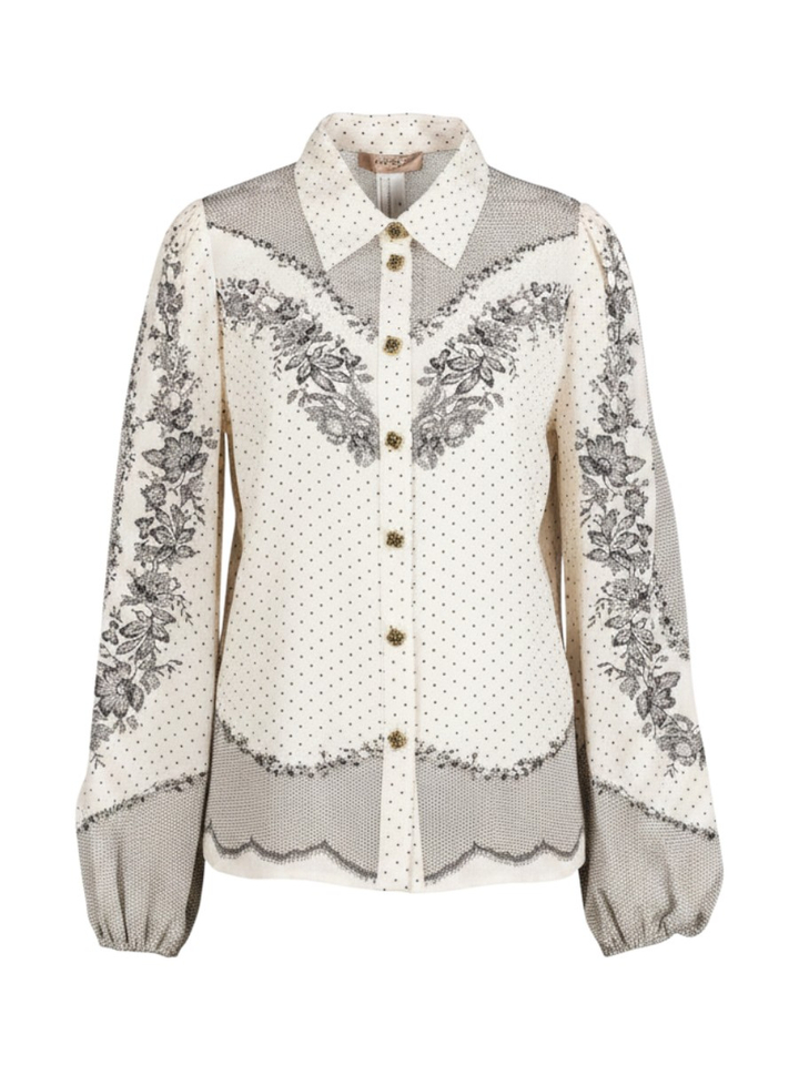 Bloes met grijze bloemenprint Twinset