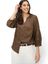 Bruine linnen bloes met broderie detail Velia Brax