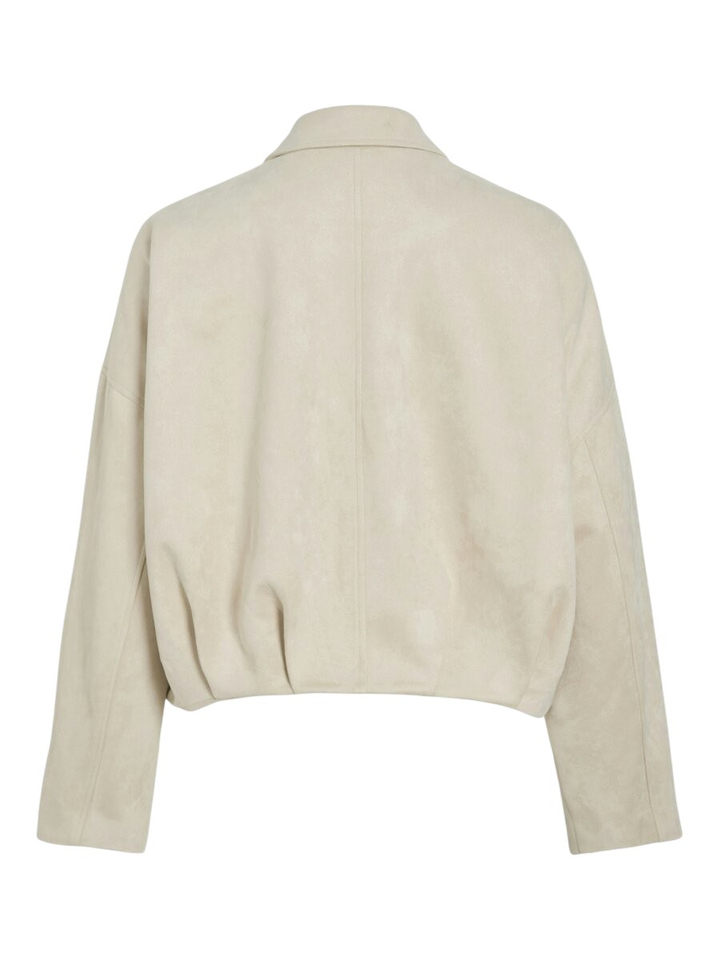 Beige kort jas suede look Viviral Vila