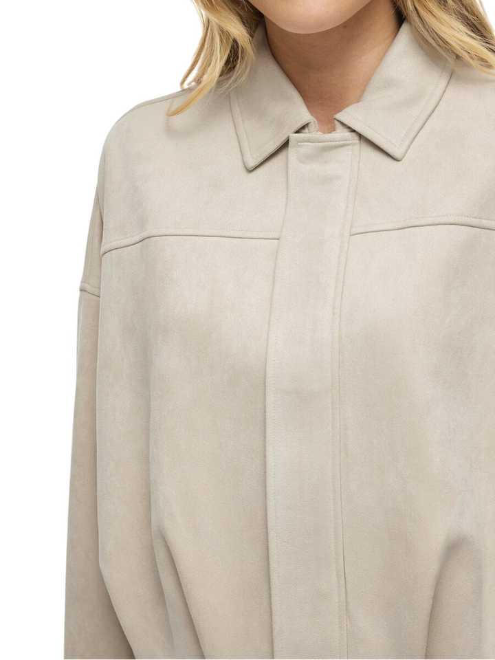 Beige kort jas suede look Viviral Vila