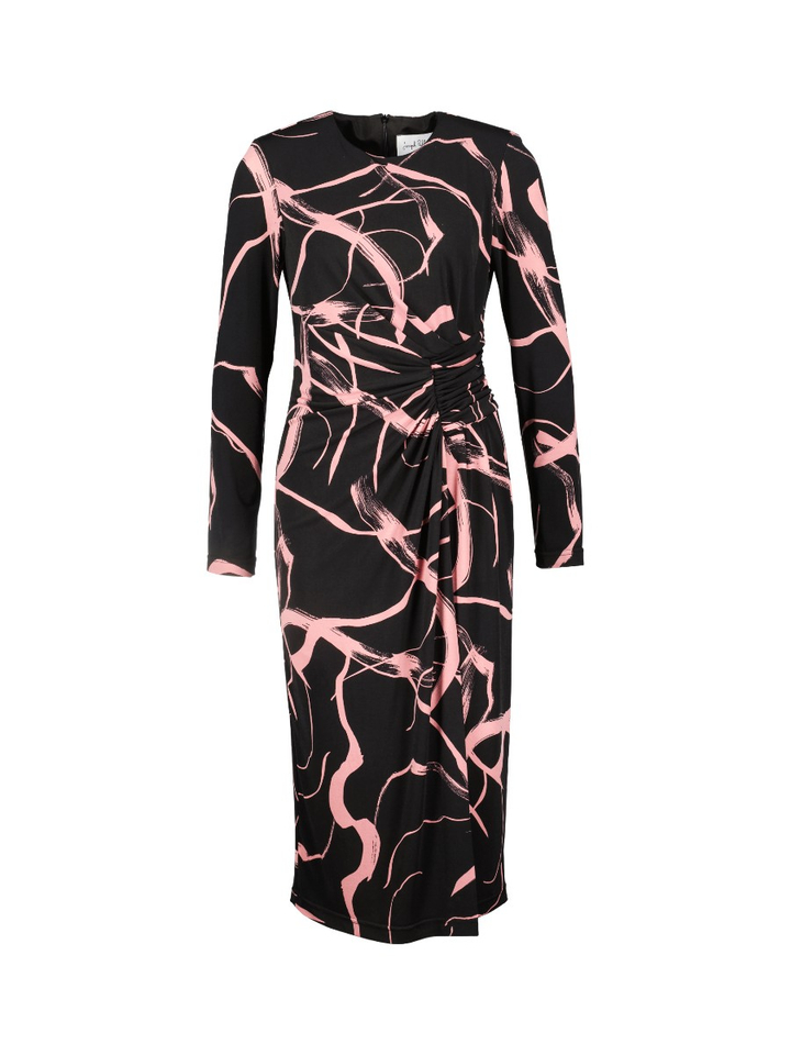 Zwarte jurk met roze print Joseph Ribkoff
