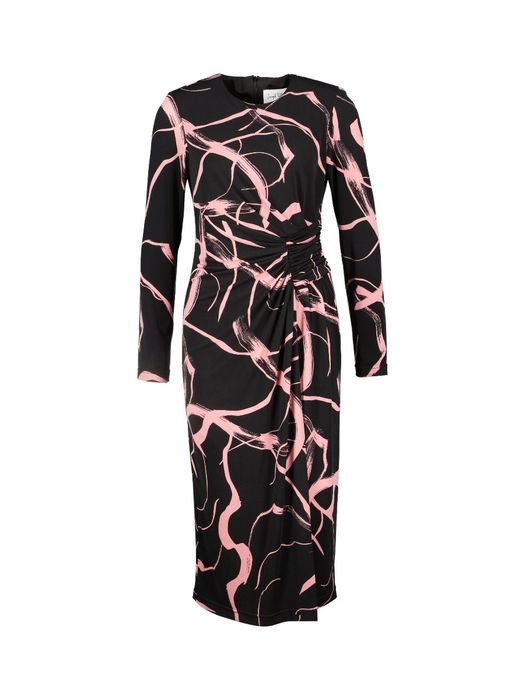 Zwarte jurk met roze print Joseph Ribkoff