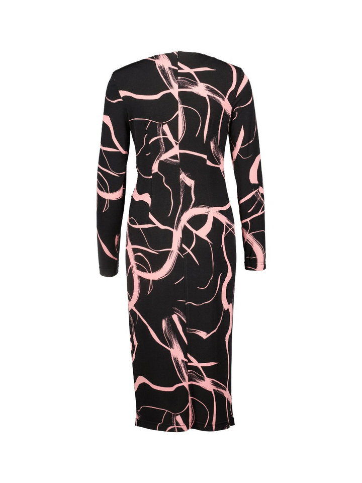 Zwarte jurk met roze print Joseph Ribkoff