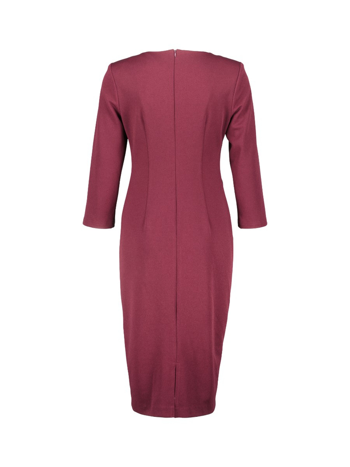 Bordeaux kleurige jurk met strop in taille Joseph Ribkoff