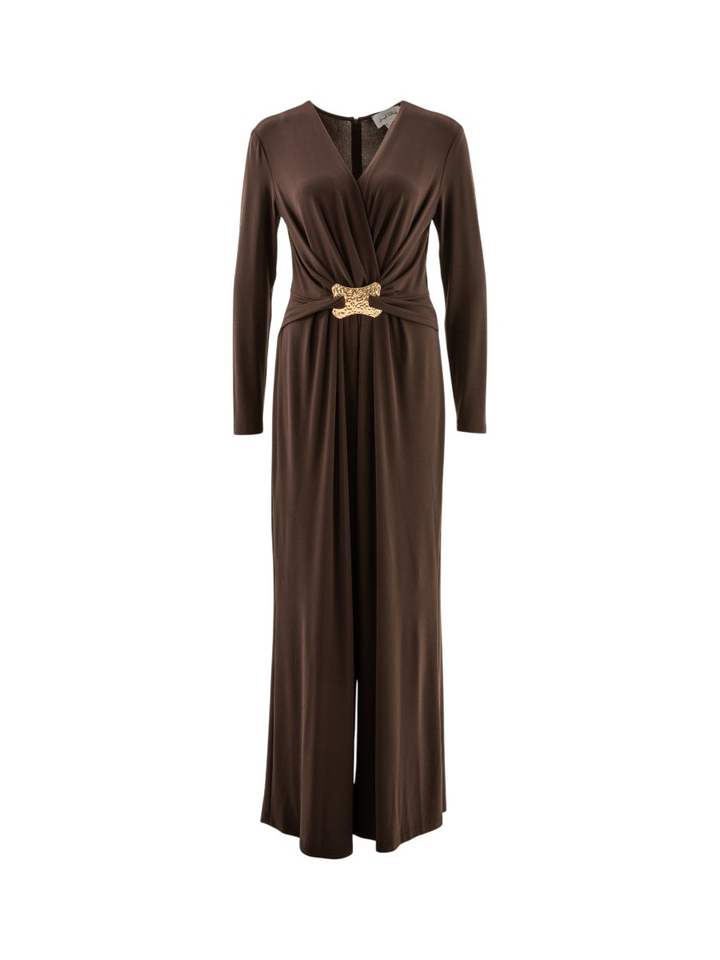 Donkerbruine geklede jumpsuit Joseph Ribkoff