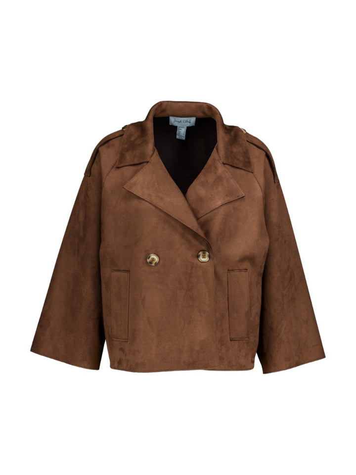 Bruine jas in suede Joseph Ribkoff 
