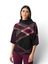 Zwarte pull met roze en bordeaux motief Joseph Ribkoff 