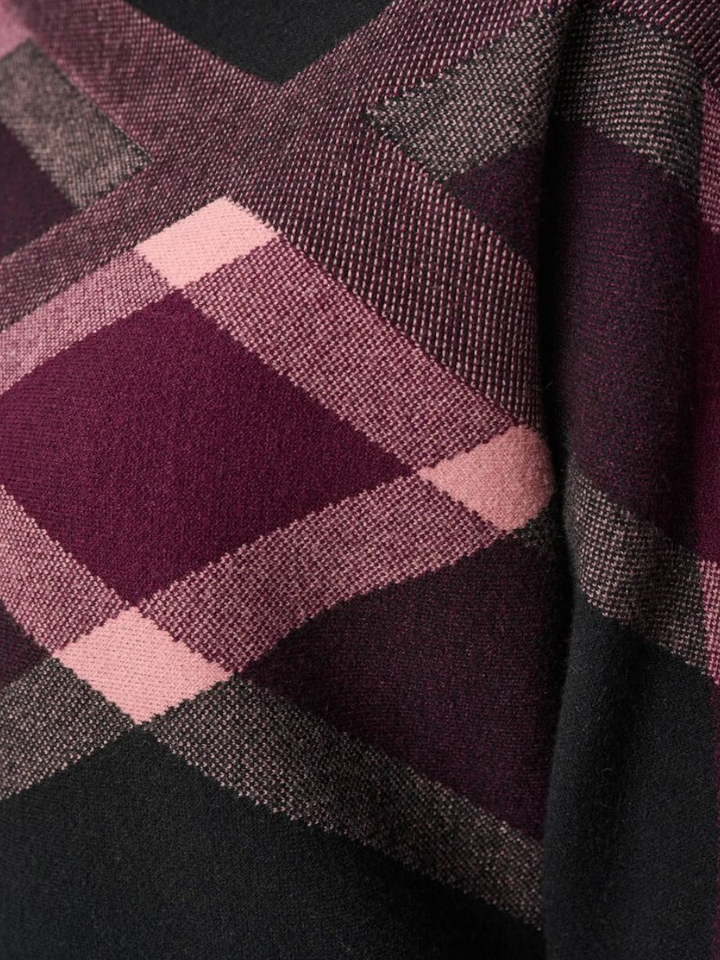 Zwarte pull met roze en bordeaux motief Joseph Ribkoff 