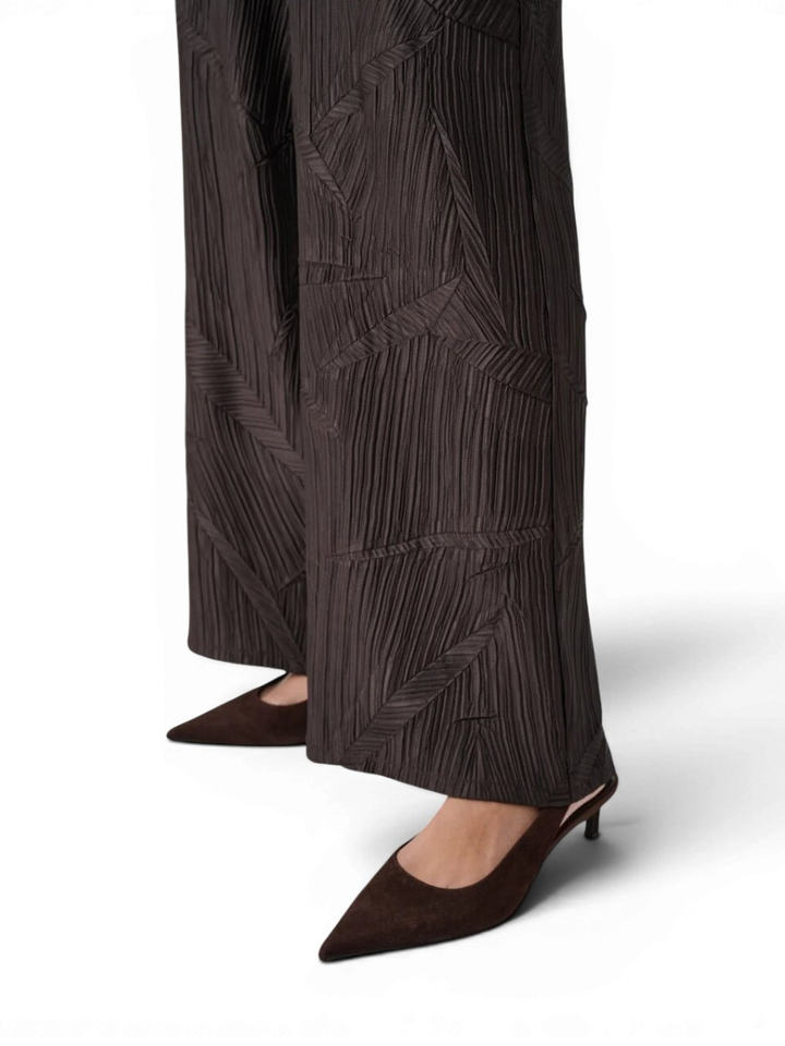 Bruine soepelvallende broek met structuur Joseph Ribkoff