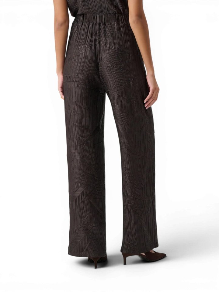 Bruine soepelvallende broek met structuur Joseph Ribkoff