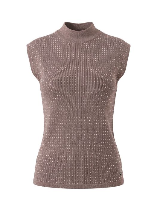 Taupe kleurige top met strass detail Joseph Ribkoff