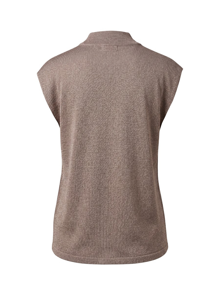 Taupe kleurige top met strass detail Joseph Ribkoff 