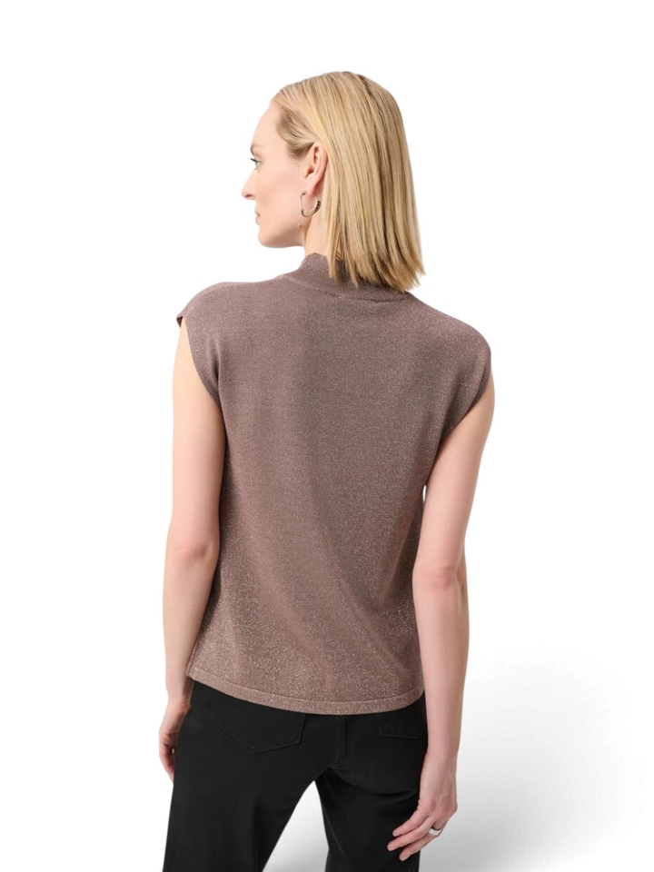 Taupe kleurige top met strass detail Joseph Ribkoff 