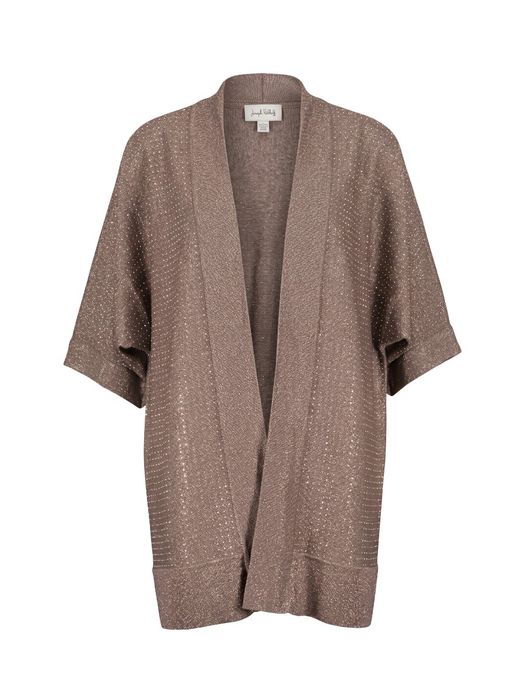 Taupe kleurige cardigan met strass detail Joseph Ribkoff