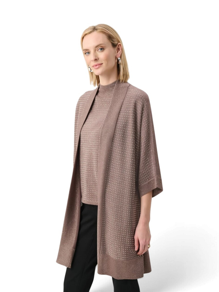 Taupekleurige cardigan met strass detail Joseph Ribkoff 