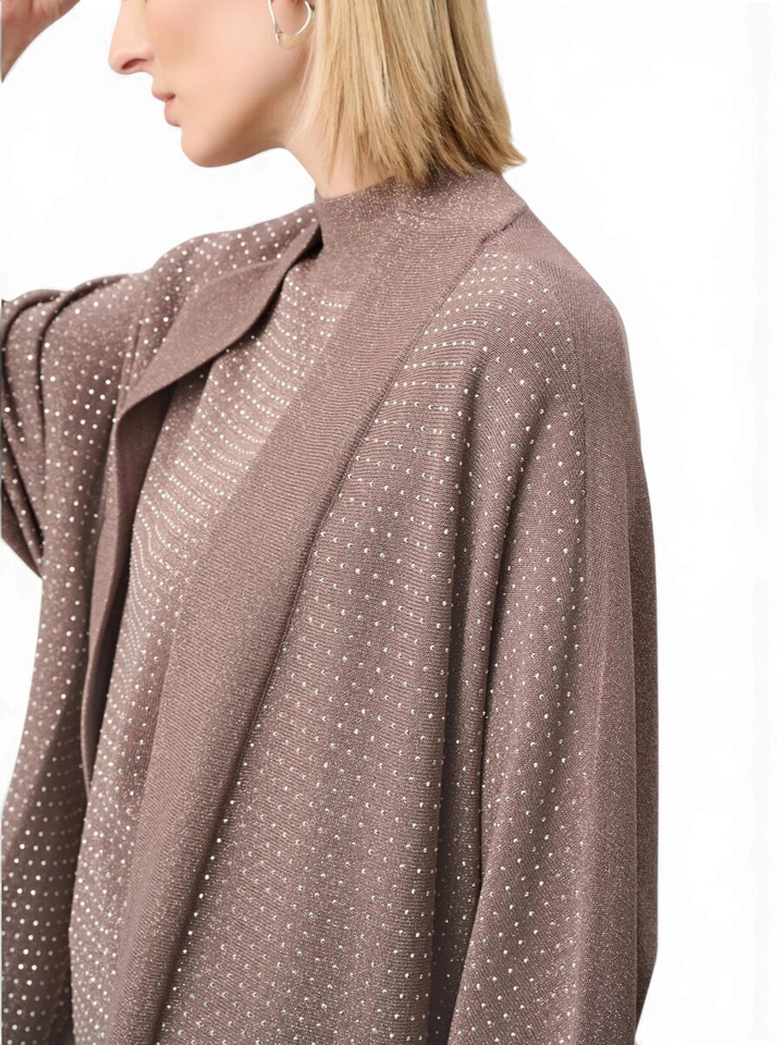 Taupekleurige cardigan met strass detail Joseph Ribkoff 