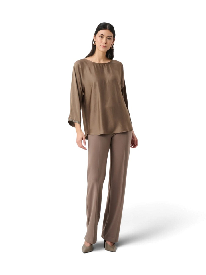Taupe kleurige broek met elastiek Joseph Ribkoff