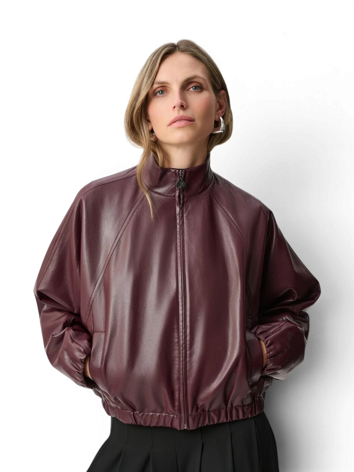 Bordeaux jas in lakleder Joseph Ribkoff