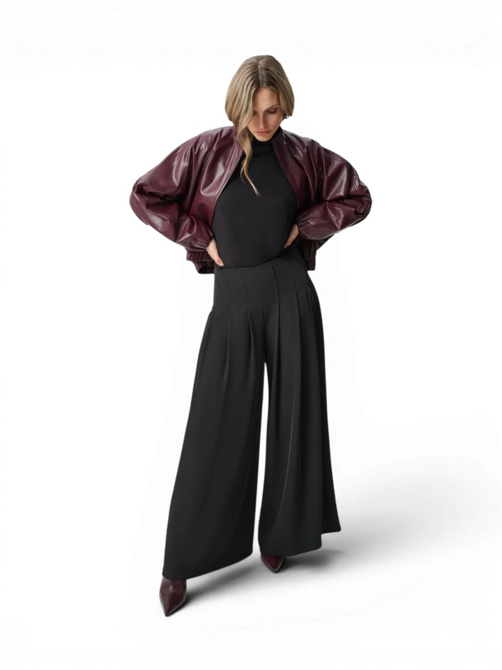 Bordeaux jas in lakleder Joseph Ribkoff