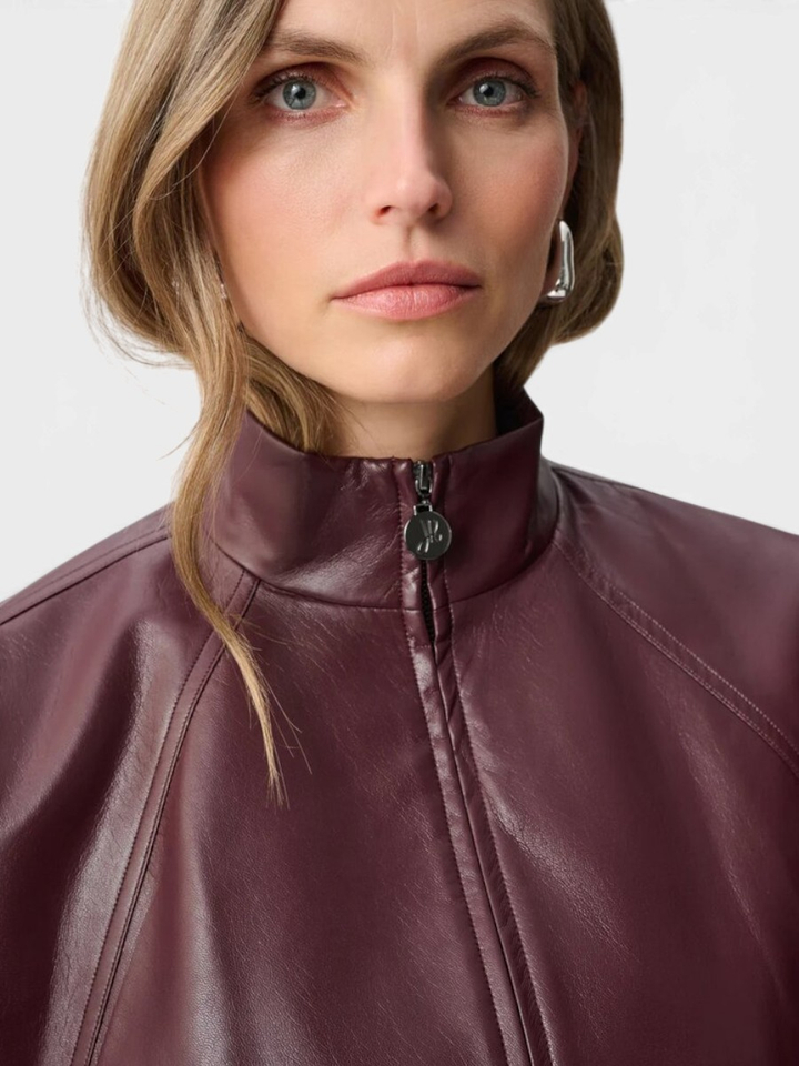 Bordeaux jas in lakleder Joseph Ribkoff