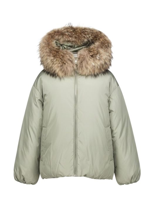 Groene jas met pelskraag Kasia Stand