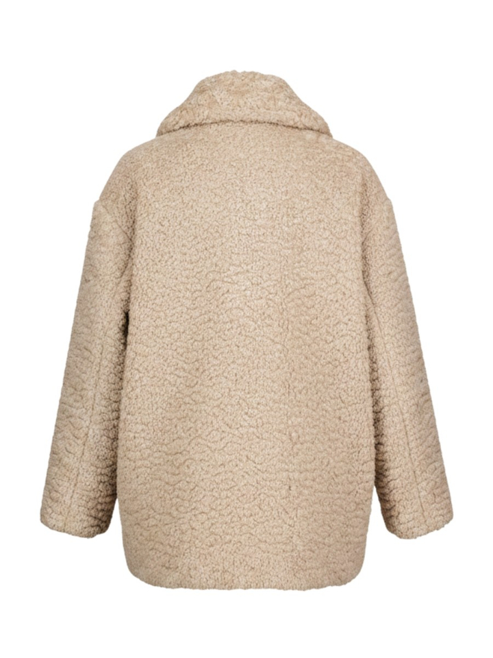 Beige teddy jas Solange Stand