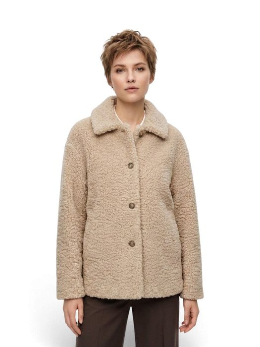 Beige teddy jas Solange Stand