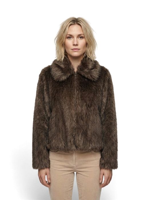 Bruine jas in faux fur Queenie Stand