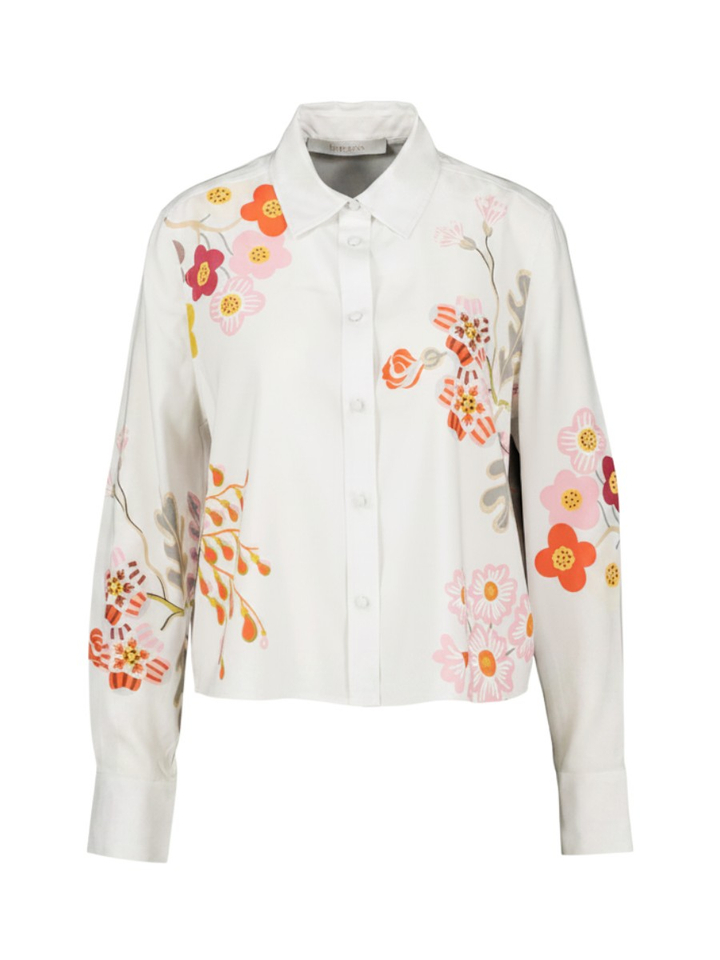 Witte zijden bloes met print Herzen's