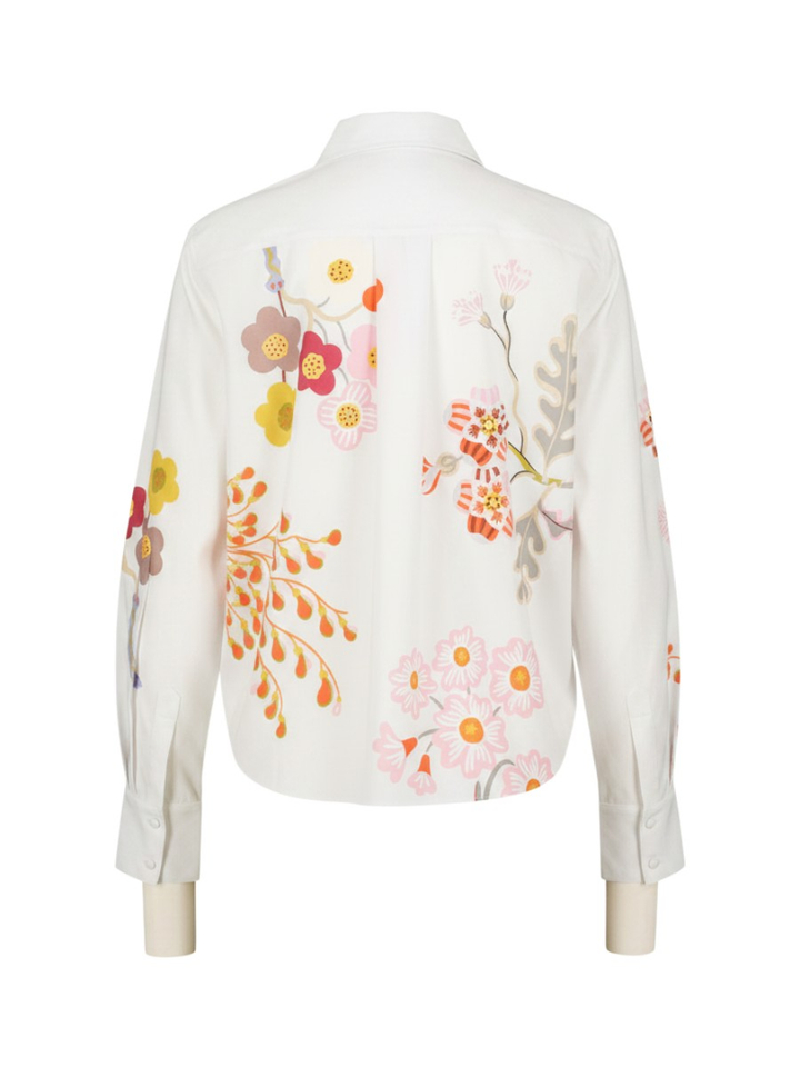 Witte zijden bloes met print Herzen's