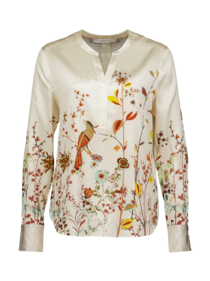 Ecru bloes met multi-color bloemenprint Herzen's