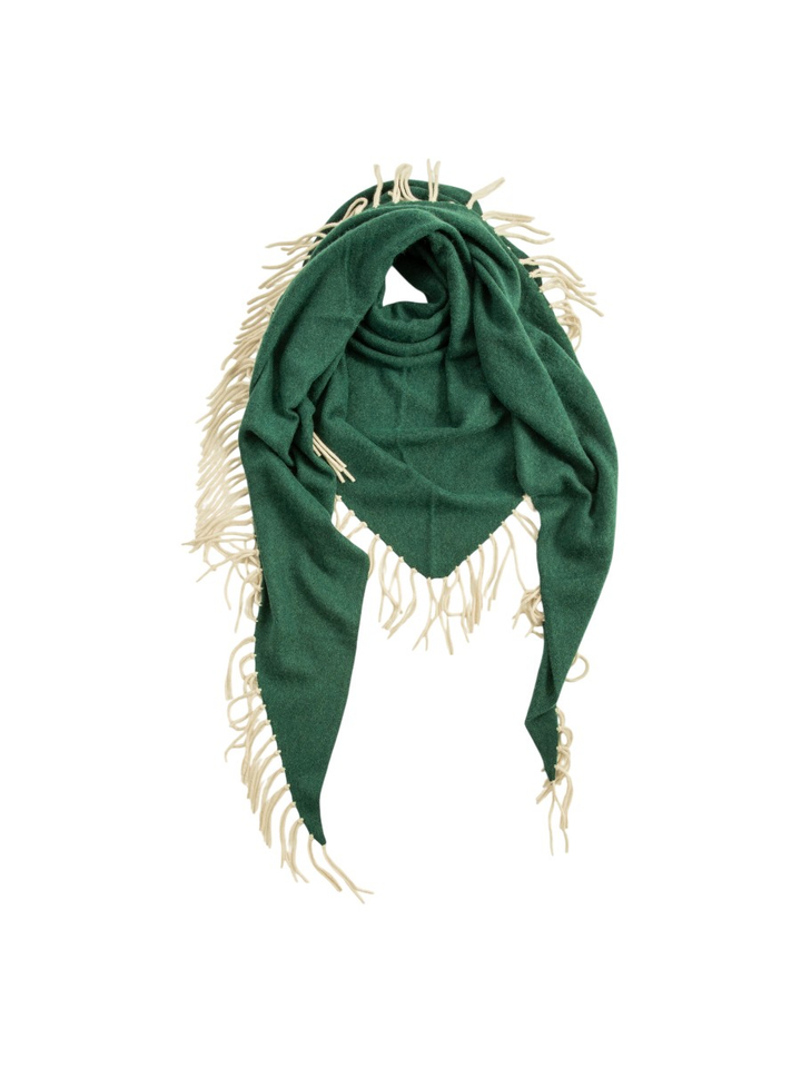 Groene sjaal met franjes Herzens