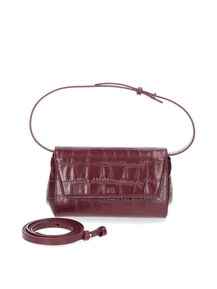 Bordeaux zachte croco clutch Ikon Kaai