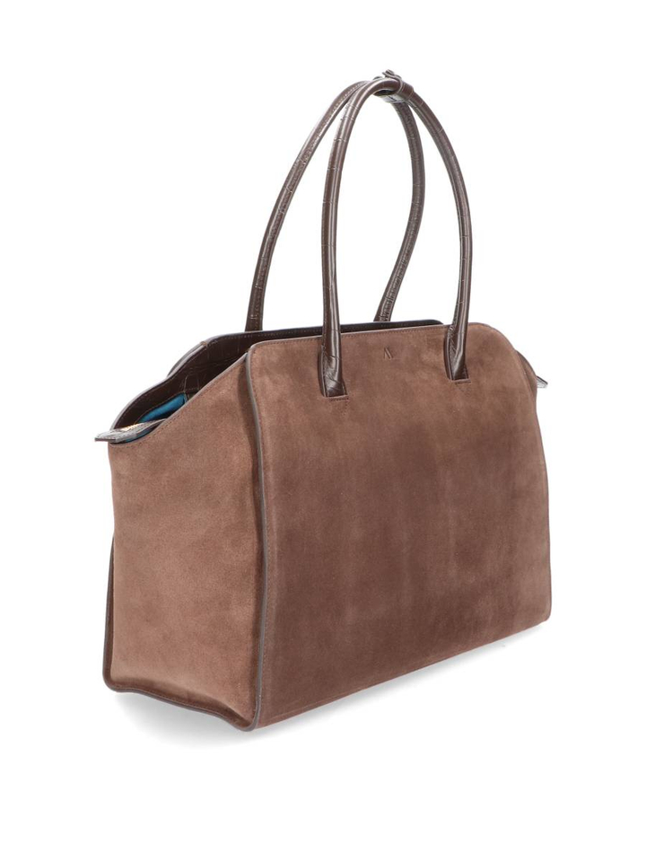 Bruine suède shopper Voyager Kaai