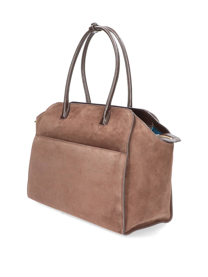 Bruine suède shopper Voyager Kaai